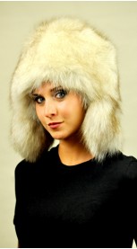 Arctic Greenland fox fur hat Ushanka